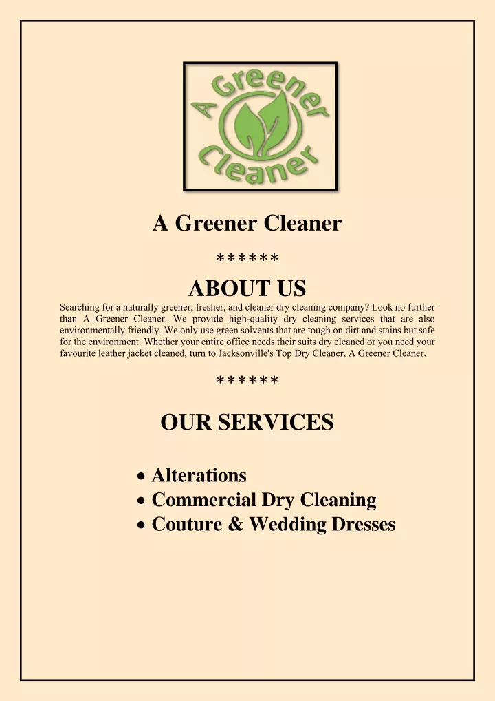a greener cleaner about us searching