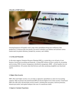 6 benefits of erp software