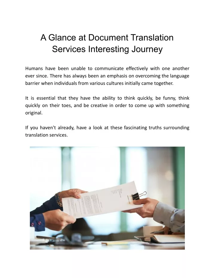 a glance at document translation services