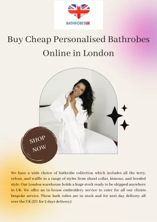 Buy Cheap Personalised Bathrobes Online in London