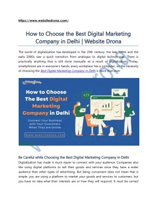 How to Choose the Best Digital Marketing Company in Delhi
