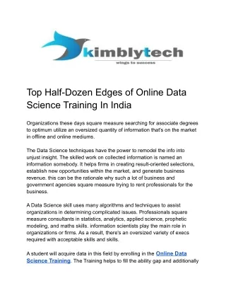 top half dozen edges of online data science
