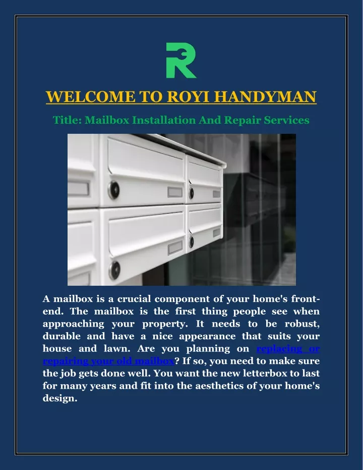 welcome to royi handyman