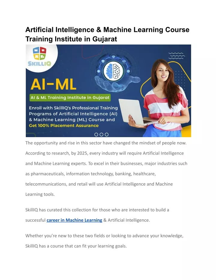 artificial intelligence machine learning course