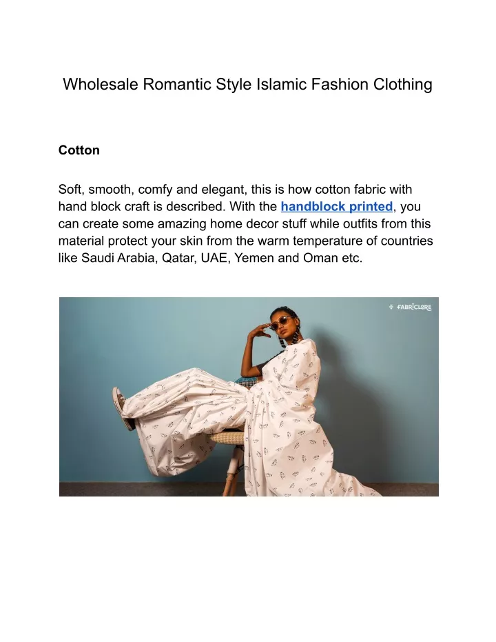 wholesale romantic style islamic fashion clothing