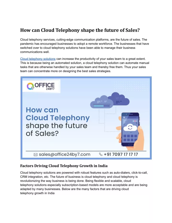 how can cloud telephony shape the future of sales