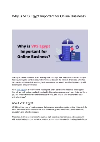 why is vps egypt important for online business