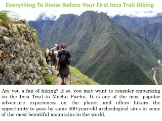 Everything To Know Before Your First Inca Trail Hiking