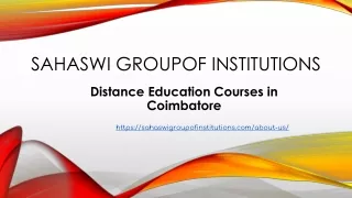 Distance Education Courses in Coimbatore