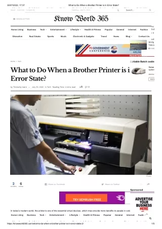 What to Do When a Brother Printer is in Error State_