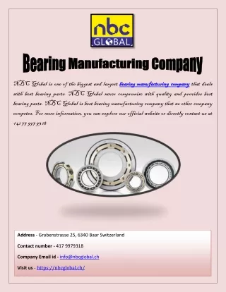 Bearing Manufacturing Company
