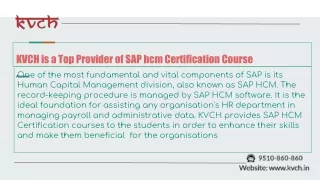 Best ERP HCM Certification in Nodia by KVCH