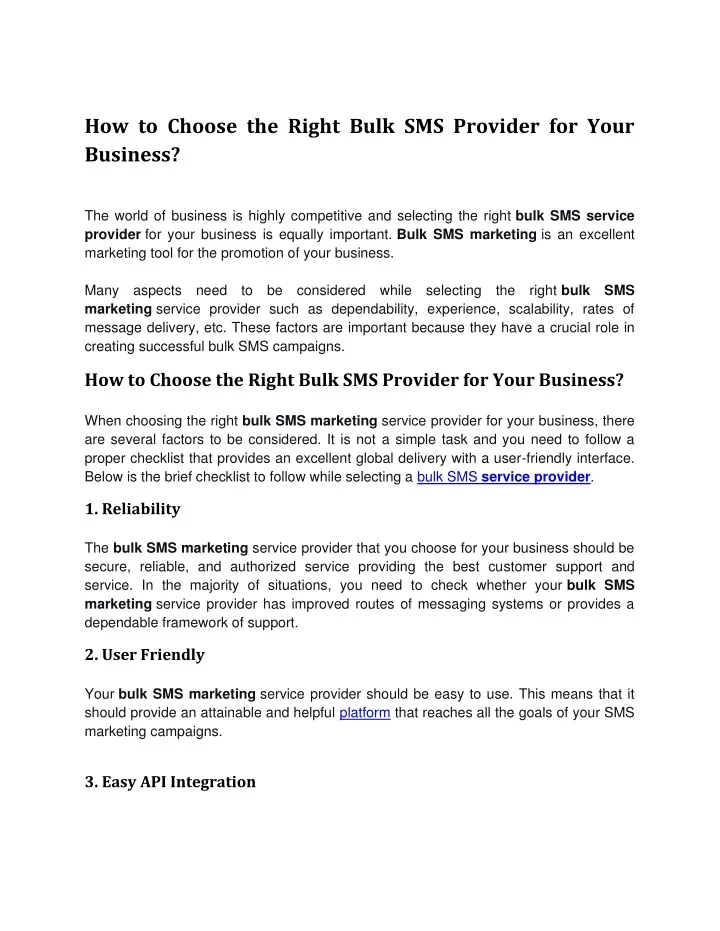 how to choose the right bulk sms provider