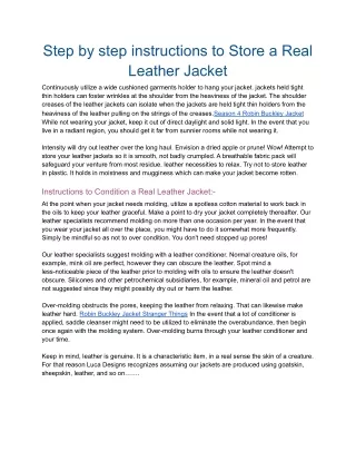 step by step instructions to store a real leather