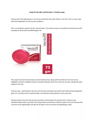 soap for dry skin and psoriasis verdura soap