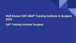 Well Known SAP ABAP Training Institute In Gurgaon 2022