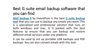 G suite backup tool for Mac