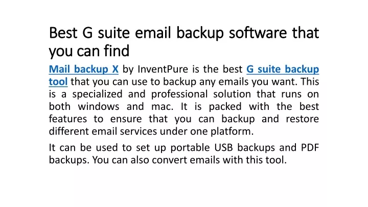 best g suite email backup software that you can find