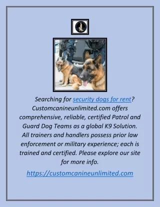 searching for security dogs for rent