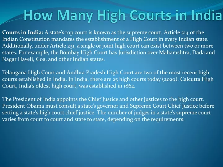 how many high courts in india