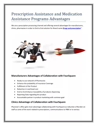 Prescription Assistance and Medication Assistance Programs Advantages