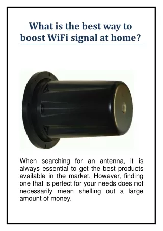 what is the best way to boost wifi signal at home