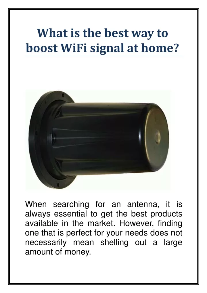 what is the best way to boost wifi signal at home