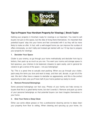 tips to prepare your horsham property