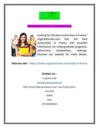best universities in france ucglobalstudy com