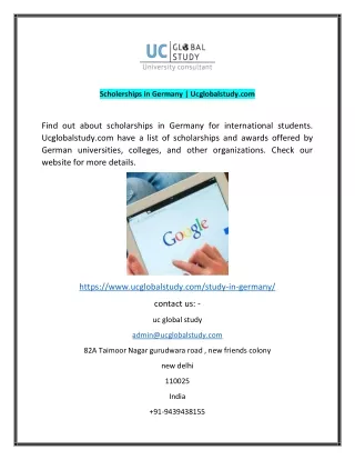 scholerships in germany ucglobalstudy com