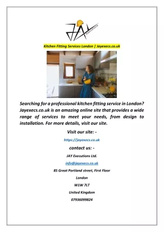 Kitchen Fitting Services London  Jayexecscouk
