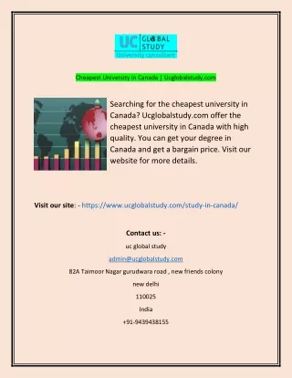 cheapest university in canada ucglobalstudy com