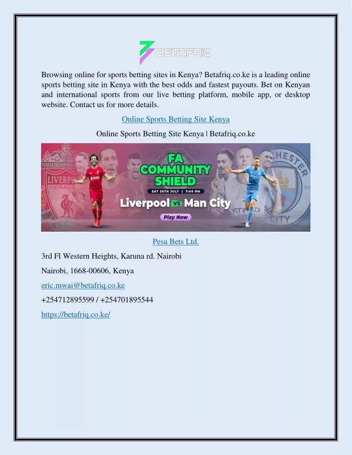 PPT Online Sports Betting Site Kenya Betafriq co ke PowerPoint 