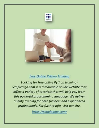 Free Online Python Training | Simplealgo.com