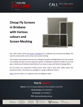 cheap fly screens in brisbane with various