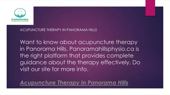 acupuncture therapy in panorama hills