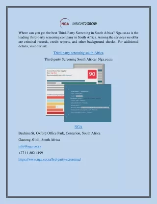 Third-party Screening South Africa | Nga.co.za