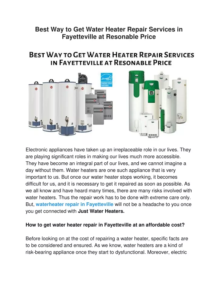 best way to get water heater repair services