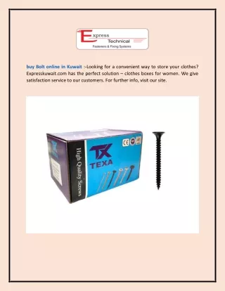 Buy Bolt Online In Kuwait  Expresskuwait.com