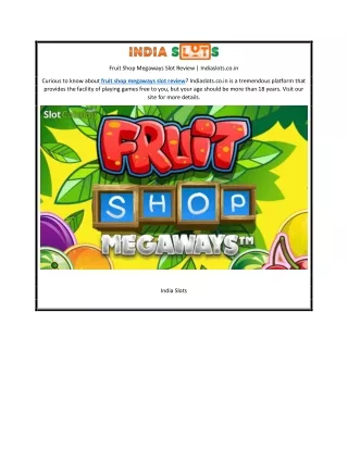 Fruit Shop Megaways Slot Review | Indiaslots.co.in