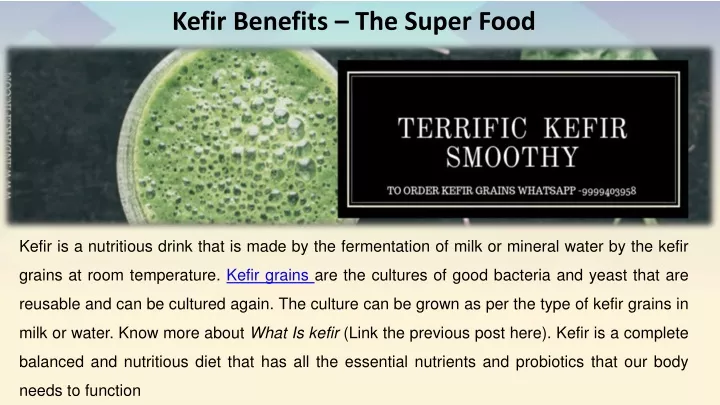 kefir benefits the super food