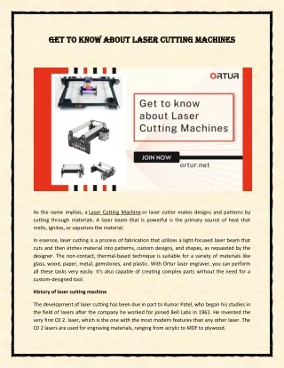 Get to know about Laser Cutting Machines