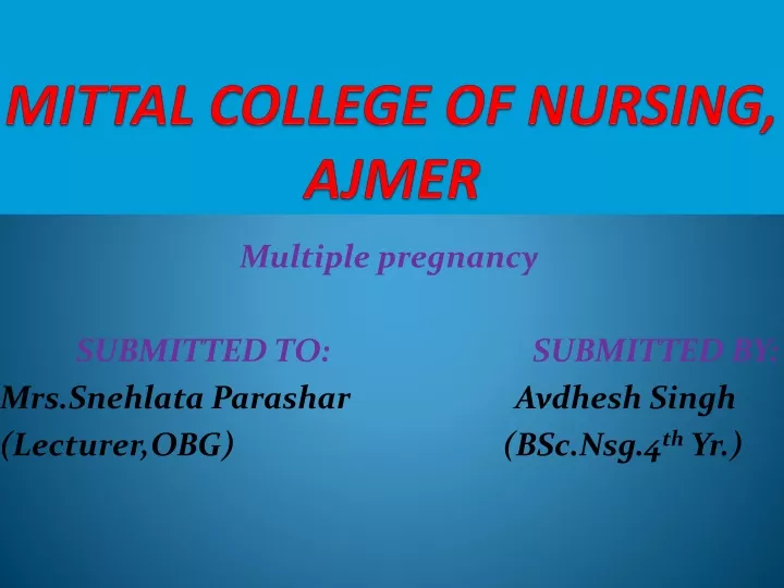 mittal college of nursing ajmer