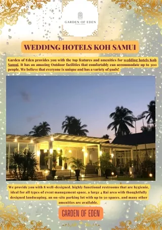 WEDDING HOTELS KOH SAMUI