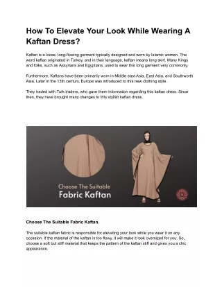 How To Elevate Your Look While Wearing A Kaftan Dress