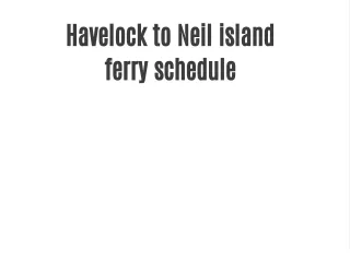Havelock to Neil Island Ferry Booking