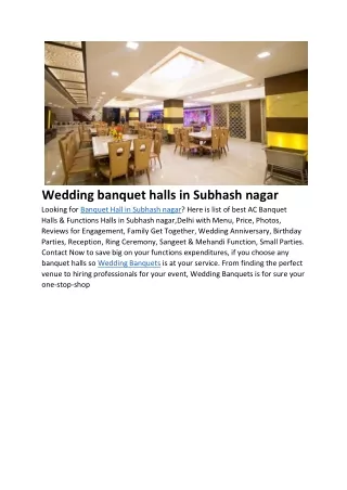 Subhash nagar