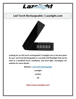 Led Torch Rechargeable | Lazelight.com