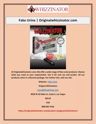 Fake Urine | Originalwhizzinator.com