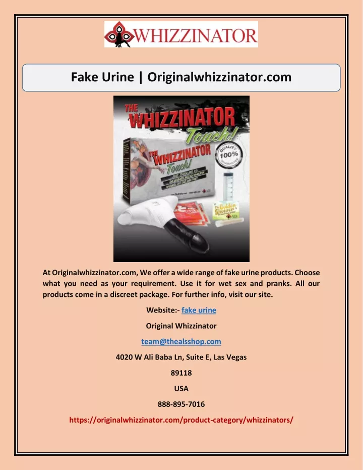 fake urine originalwhizzinator com